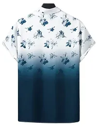 BLUECORP ENTERPRISE Men Regular Fit Floral Print Cut Away Collar Casual Shirt (Small, Blue)-thumb1