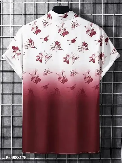 Men Regular Fit Floral Print Cut Away Collar Casual Shirt-thumb2