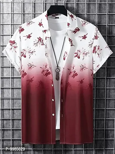 Classic Polyester Spandex Printed Casual Shirts for Mens