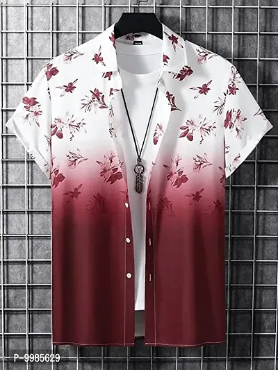 Classic Polyester Spandex Printed Casual Shirts For Men