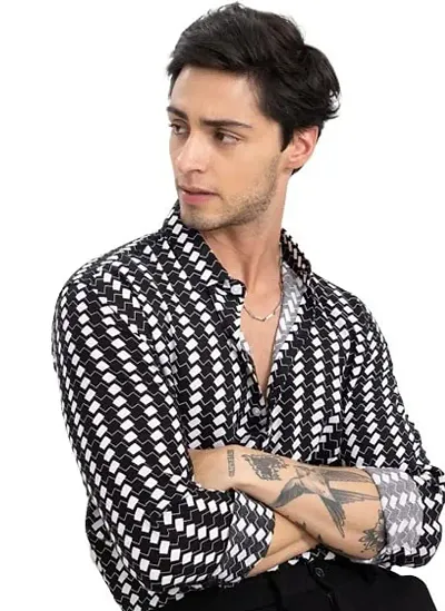 Classic Spandex Striped Casual Shirts for Mens