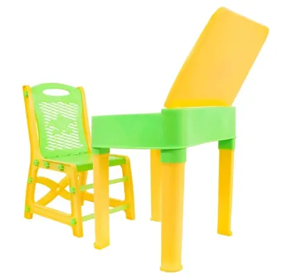 Table  Chair Set for Kids with Small Box Space for Pencils and Other Stationery Plastic Study Table