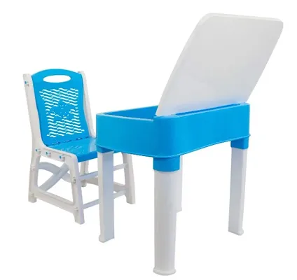 Table  Chair Set for Kids with Small Box Space for Pencils and Other Stationery Plastic Study Table