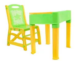 Table  Chair Set for Kids with Small Box Space for Pencils and Other Stationery Plastic Study Table-thumb1