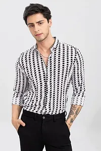 Classic Polyester Spandex Printed Casual Shirts for Mens-thumb1