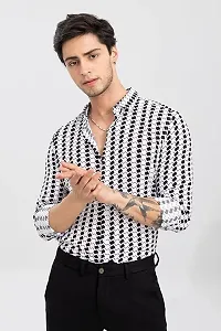 Classic Polyester Spandex Printed Casual Shirts for Mens-thumb3