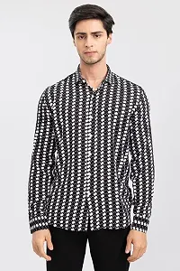 Classic Polyester Spandex Printed Casual Shirts for Mens-thumb2