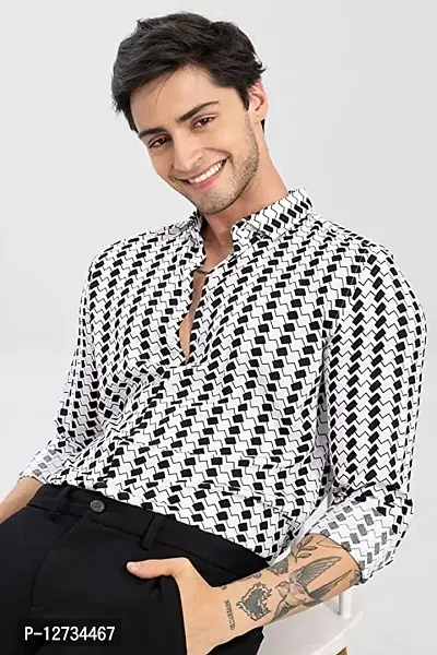 Men Regular Fit striped Full Sleeve Casual Latest Trendy Shirt-thumb0