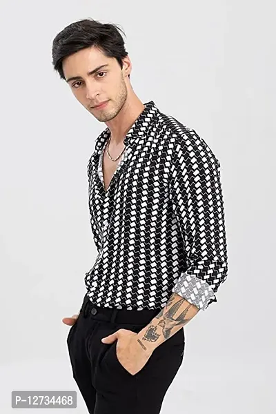 Trendy Polyester Men Regular Fit striped Full Sleeve Shirt-thumb4