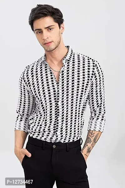 Men Regular Fit striped Full Sleeve Casual Latest Trendy Shirt-thumb2