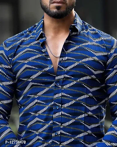 Men Regular Fit striped Full Sleeve Casual Latest Trendy Shirt-thumb3