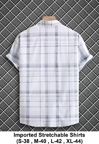 Classic Polyester Spandex Checked Casual Shirts for Men's-thumb1