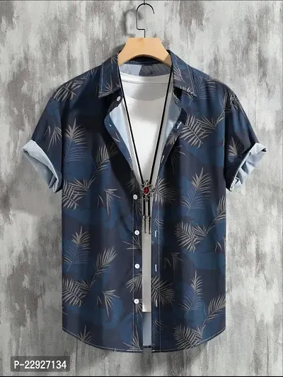 Classic Polyester Spandex Printed Casual Shirts for Men's