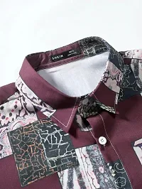 Classic Polyester Spandex Printed Casual Shirts for Men's-thumb2