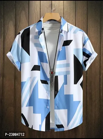 Classic Polyester Spandex Printed Casual Shirts for Men's-thumb0