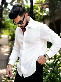 Stylish Polycotton White Long Sleeve Shirt For Men-thumb2