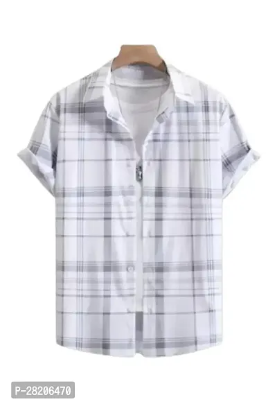 Stylish Multicoloured Polyester Spandex Checked Casual Shirt For Men-thumb0