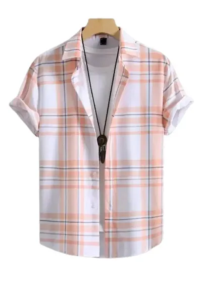 Men Regular Fit Spread Collar Casual Shirt