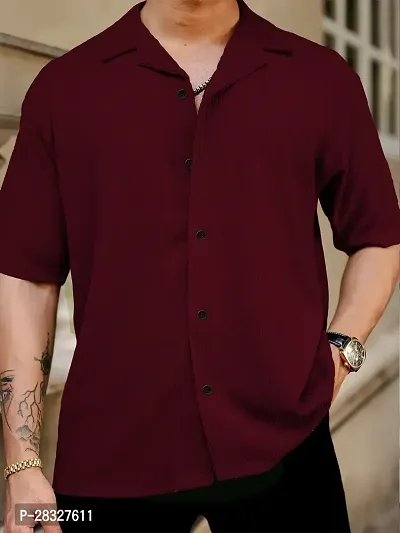 Classic Polycotton Solid Casual Shirt For Men-thumb4