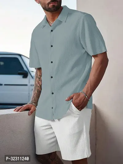 Stylish Polyester Spandex Casual Shirt for Men-thumb5