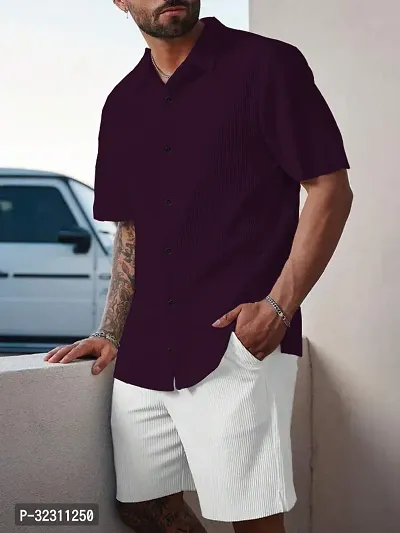 Stylish Polyester Spandex Casual Shirt for Men-thumb5