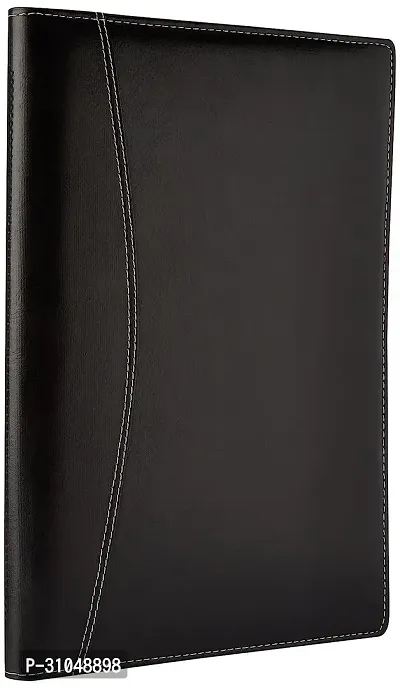 Leatherette Material Professional File Folder for Certificates and Documents with 20 Leafs Black-thumb0