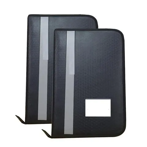 A4 Size Faux Leather Executive Professional File Folders for Certificates Legal Documents with 20 Leafs Set of2