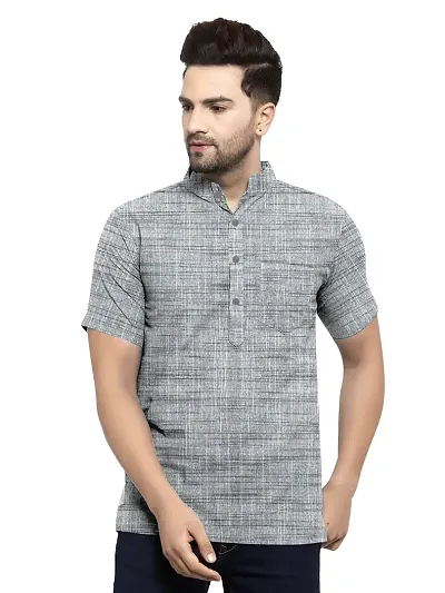 Elegant Khadi Self Pattern Casual Shirts For Men