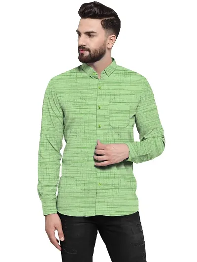 Stylish Blend Solid Casual Shirts For Men