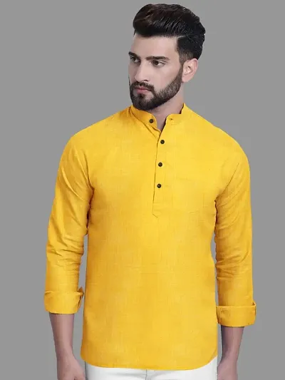 Stylist Solid Short Kurtas For Men