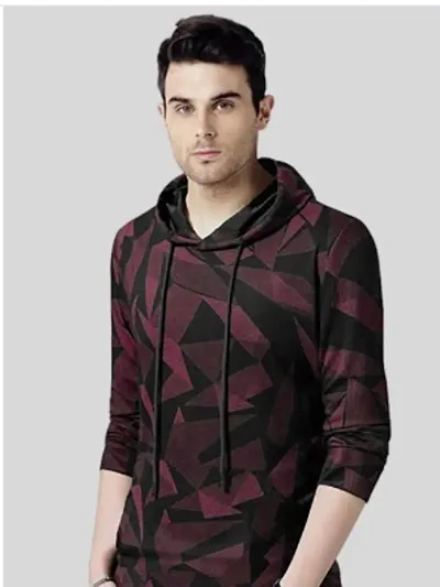 EYEBOGLER Men's Hooded Neck Full Sleeves Regular Fit T-Shirt