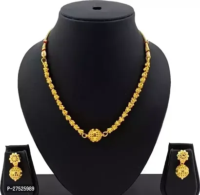 Stylish Golden Copper Agate Jewellery Set For Women