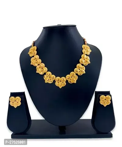 Stylish Golden Copper Agate Jewellery Set For Women-thumb0