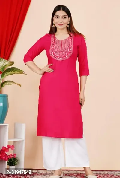 Stylish Cotton Blend Kurta For Women-thumb0