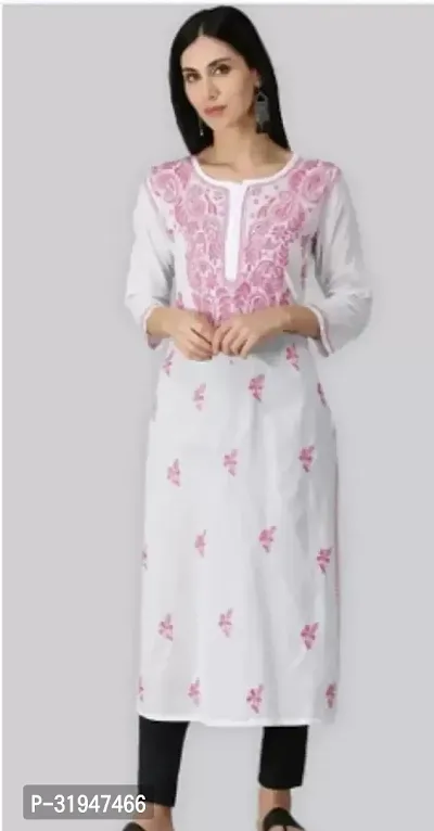 Stylish Cotton Blend Kurta For Women-thumb0