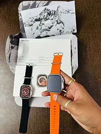 JBJ Collection Ultra 2.11 Big Display Real 49MM Titanium Case with Screw and Push Lock -1:1 Ultra Watch-Bluetooth Calling Smart Watch with Rotating Crown and Logo on/Off (Ocean Loop Orange)-thumb2