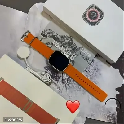 JBJ Collection Ultra 2.11 Big Display Real 49MM Titanium Case with Screw and Push Lock -1:1 Ultra Watch-Bluetooth Calling Smart Watch with Rotating Crown and Logo on/Off (Ocean Loop Orange)-thumb4