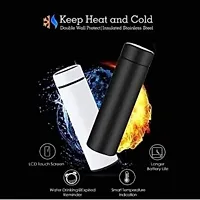 Customized Unicorn Smart LED Display Bottle | 500 ml Stainless Steel Bottle (Black)-thumb1