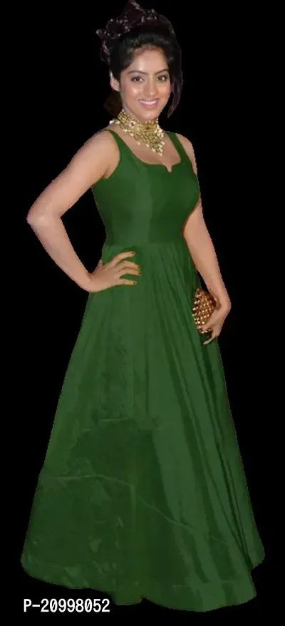 Stylish Self Design Green Khadi Cotton Dress