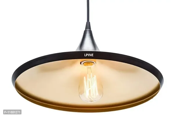 LPINE Antique 40 watt Ceiling Light, Black and Gold Metal Tulip Shaped Ceiling Hanging Lamp Bulb Included Pack of 1-thumb5