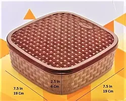 Valueadds nbsp;Plastic Square Storage for Spice Masala Rangoli Box Dabba for Keeping Spices for Kitchen-Mould in Plastic-7 Section for Masala Box-Brown Colornbsp;-thumb1