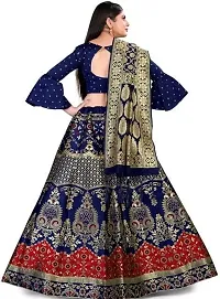 Stylish Multicoloured Art Silk Zari Lehenga Choli Set For Women-thumb1