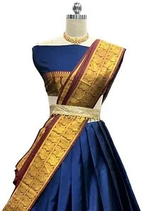 Stylish Navy Blue Art Silk Zari Lehenga Choli Set For Women-thumb1