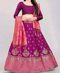 Stylish Purple Art Silk Zari Lehenga Choli Set For Women-thumb1