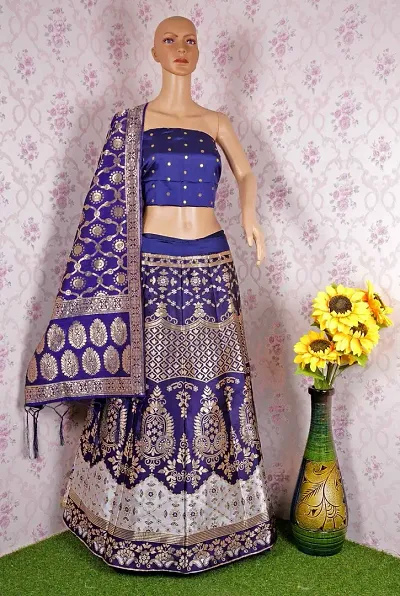 Stylish Multicoloured Art Silk Zari Lehenga Choli Set