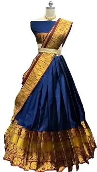 Stylish Navy Blue Art Silk Zari Lehenga Choli Set For Women-thumb2