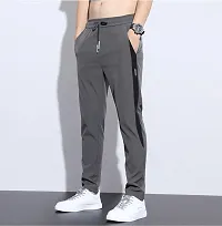 Stylish Blended Colourblocked Regular Track Pants For Men Pack Of 2-thumb2