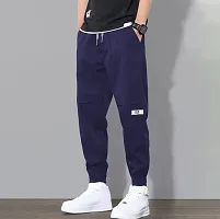 Stylish Blended Solid Regular Track Pants For Men Pack Of 2-thumb2