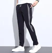 Stylish Blended Colourblocked Regular Track Pants For Men Pack Of 2-thumb1