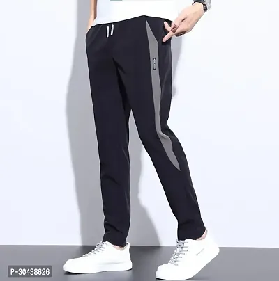 Stylish Blended Colourblocked Regular Track Pants For Men Pack Of 2-thumb2